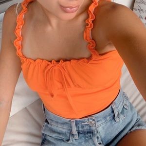 orange crop top